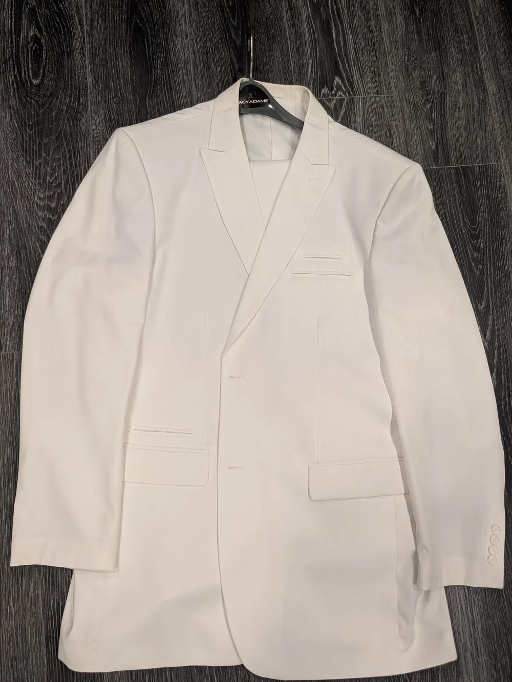 Stacy Adams Men's White Double-Breasted Blazer And Pant Suit